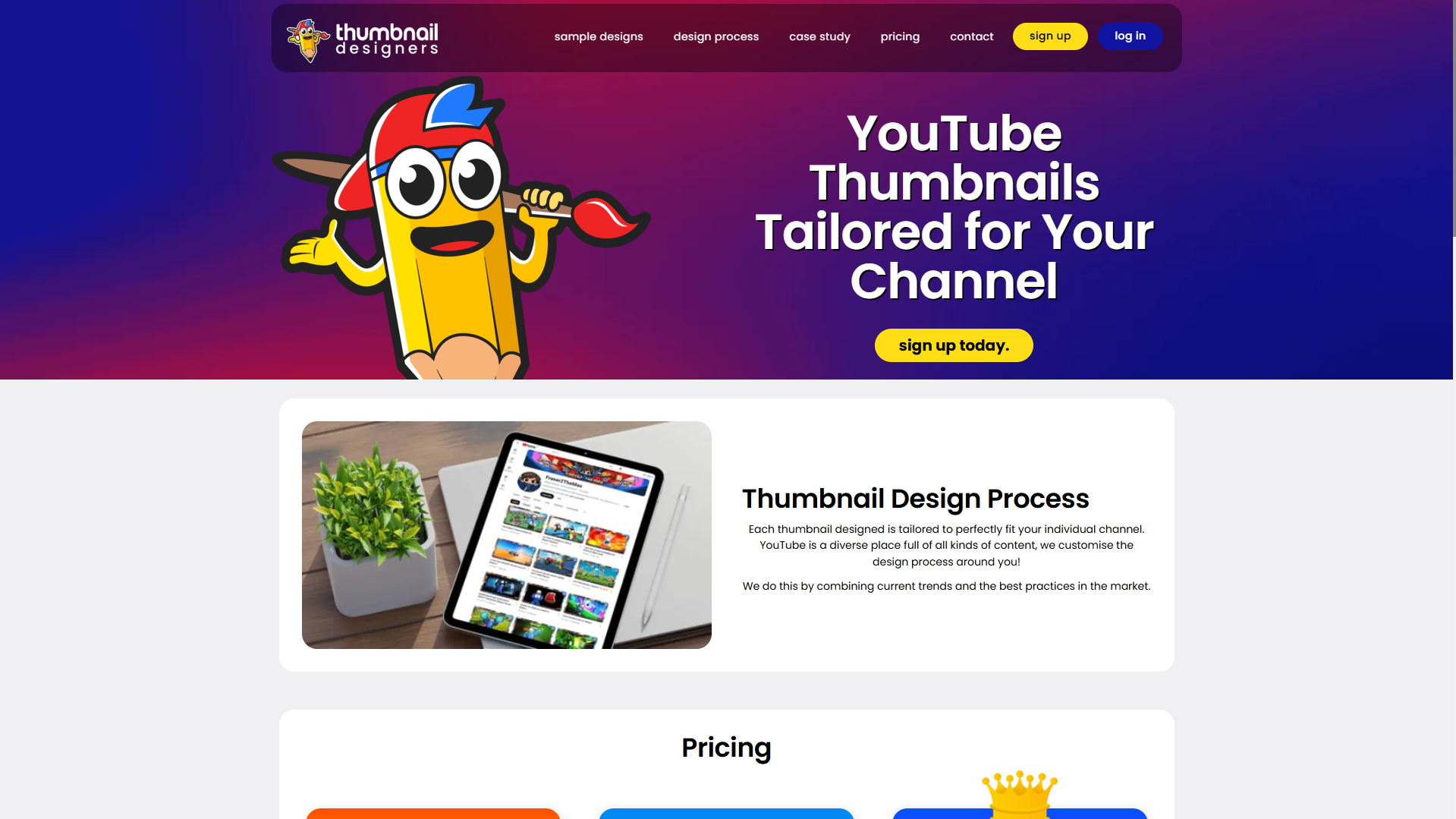 Thumbnail Designers page